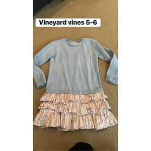 vineyard vines 5-6 girls sweatshirt tiered skirt dress